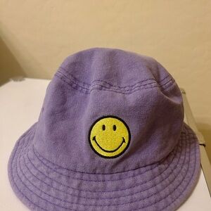Urban Outfitters Purple Bucket Hat with Smiley Face